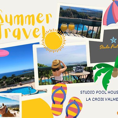 Studio Pool House Vue Mer Panoramique Amazing Sea View Wifi Linge Linen Inclut Aircondition La Croix-Valmer Bagian luar foto