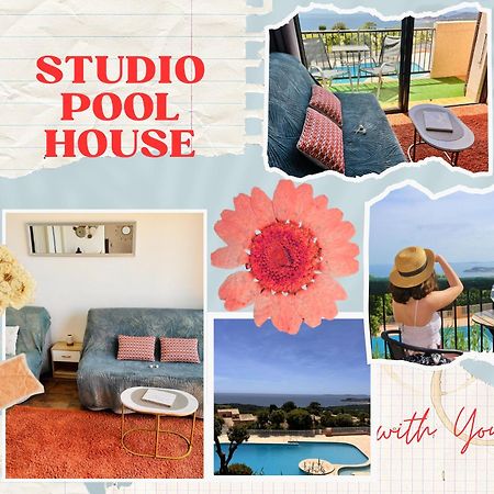 Studio Pool House Vue Mer Panoramique Amazing Sea View Wifi Linge Linen Inclut Aircondition La Croix-Valmer Bagian luar foto