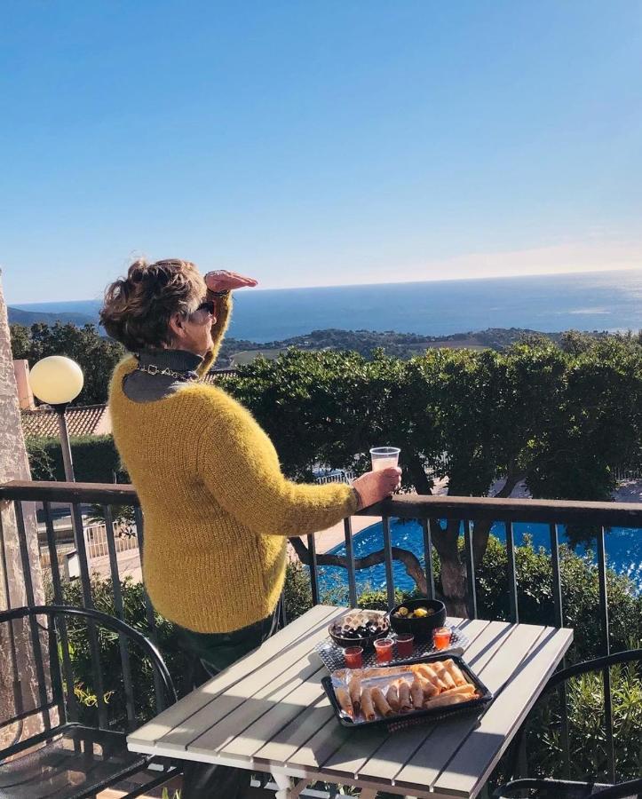 Studio Pool House Vue Mer Panoramique Amazing Sea View Wifi Linge Linen Inclut Aircondition La Croix-Valmer Bagian luar foto