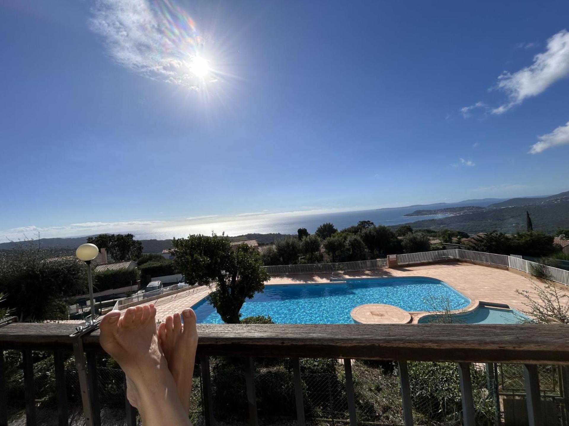Studio Pool House Vue Mer Panoramique Amazing Sea View Wifi Linge Linen Inclut Aircondition La Croix-Valmer Bagian luar foto