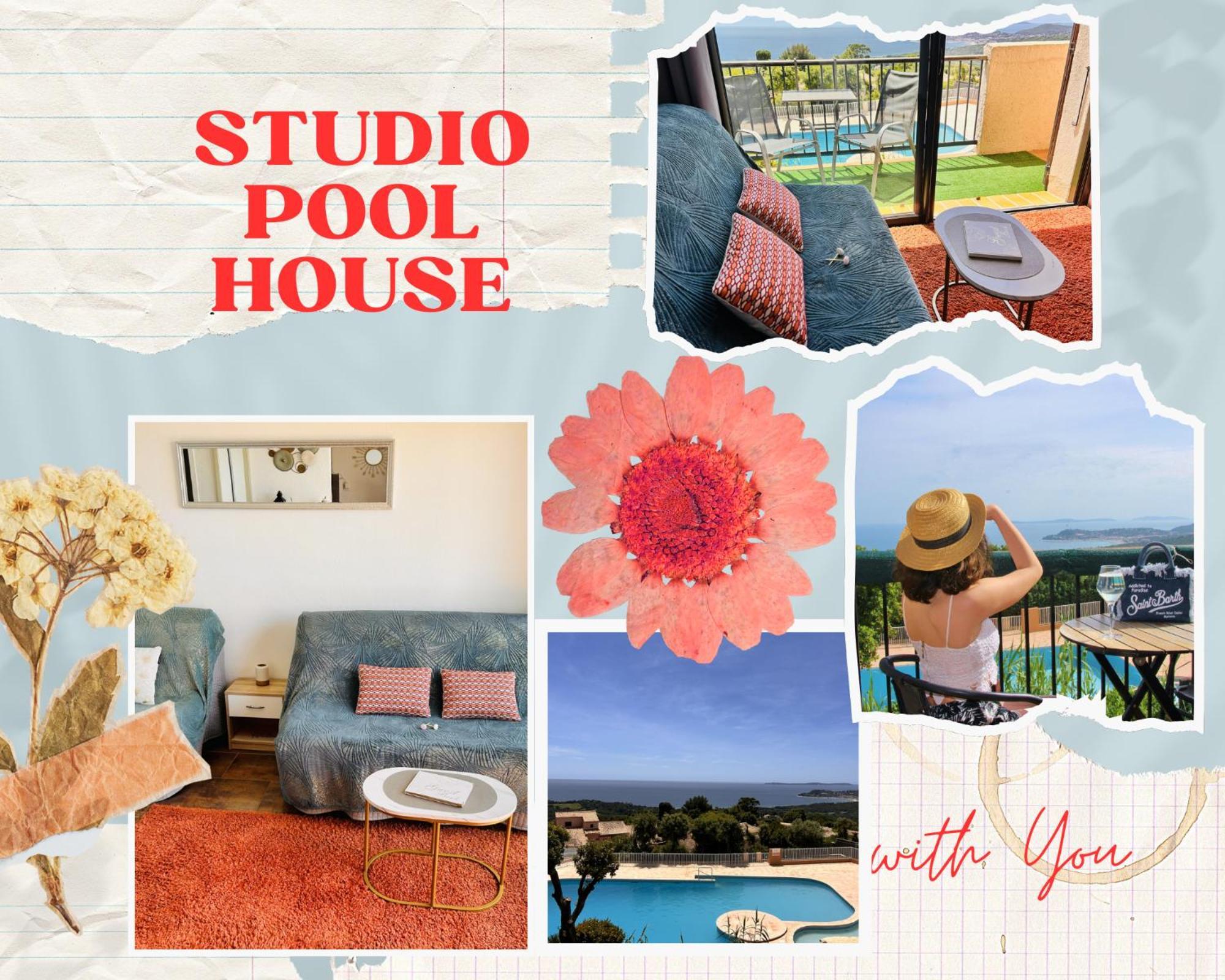 Studio Pool House Vue Mer Panoramique Amazing Sea View Wifi Linge Linen Inclut Aircondition La Croix-Valmer Bagian luar foto